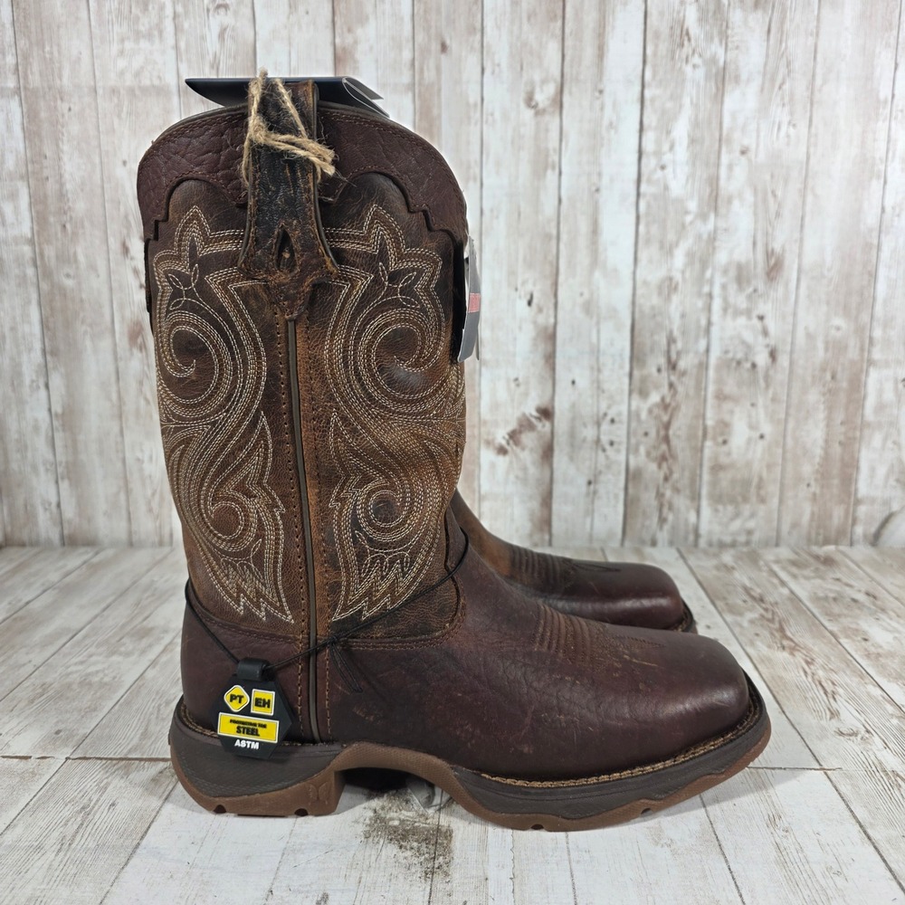 Durango Lady Rebel Womens 6M Brown Leather Steel Toe Western Work Boots RD3315